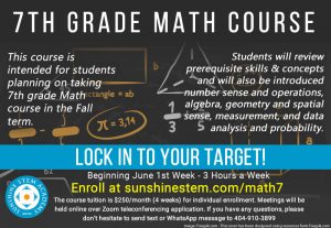 Sunshine STEM Academy Math 7th Grade