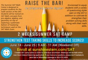 Sunshine-STEM-Academy-SAT Math 2021 Summer Camp - June 2021