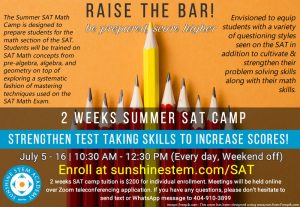 Sunshine-STEM-Academy-SAT Math 2021 Summer Camp - July 2021