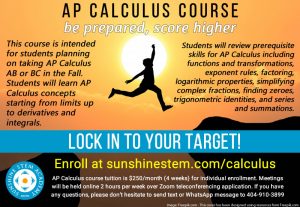 Sunshine STEM Academy - AP Calculus Course - 2022