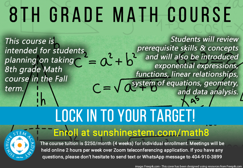 Sunshine STEM Academy - Math 8th Grade Course