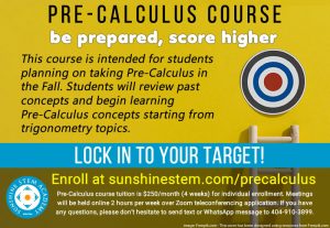 Sunshine STEM Academy - Pre-Calculus Camp 2022