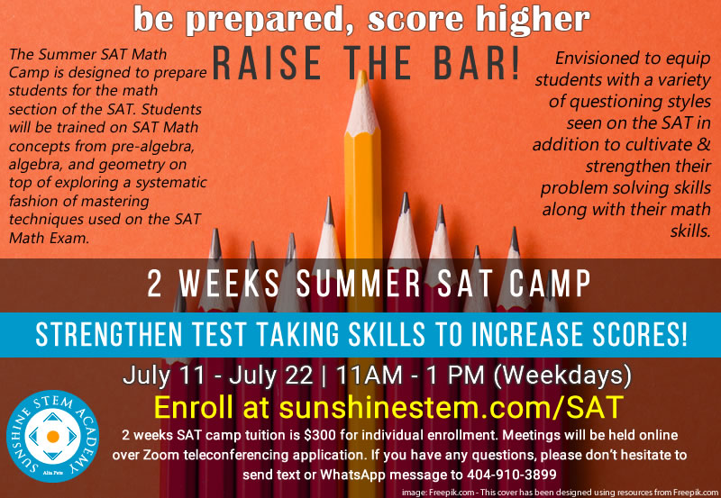 Sunshine STEM Academy - SAT Math Summer Camp - July 11 2022