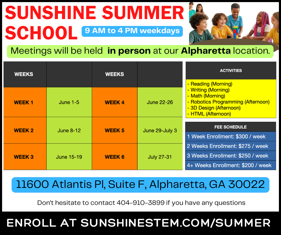 Sunshine STEM Academy - Summer School 2026 - Alpharetta